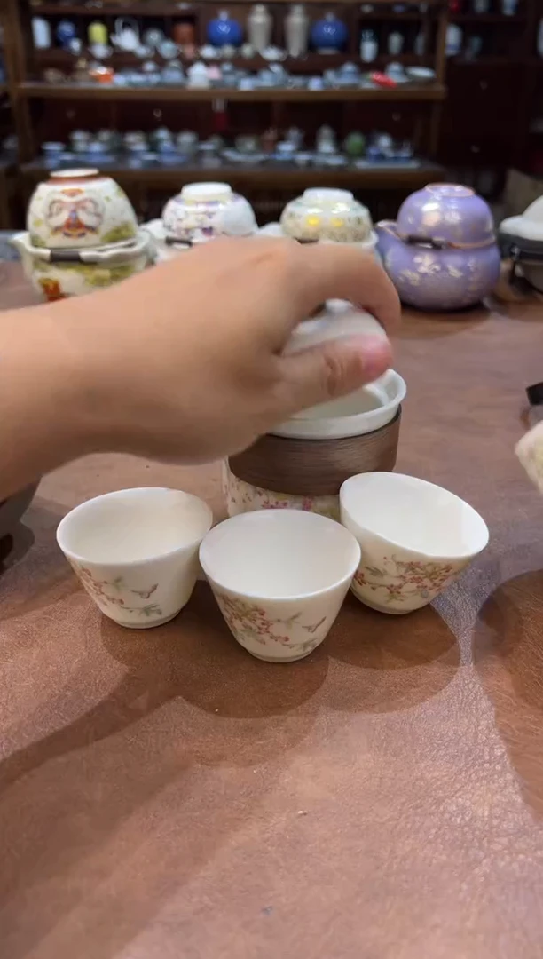 真的很便宜超好看会开片的旅行茶具