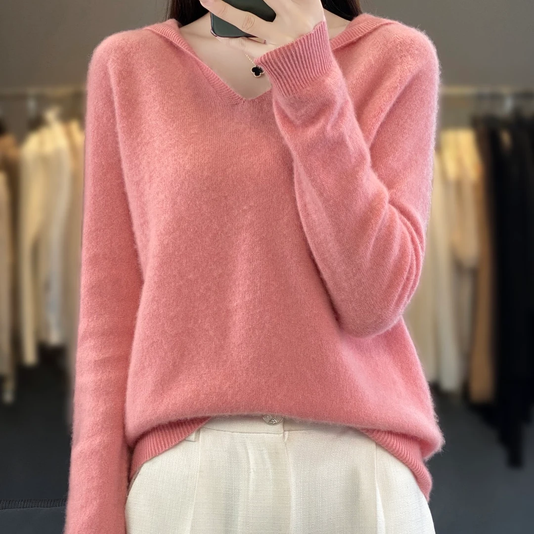 【品牌高货    100羊毛】一线成衣气质显瘦百搭高端羊毛帽衫NJRG872