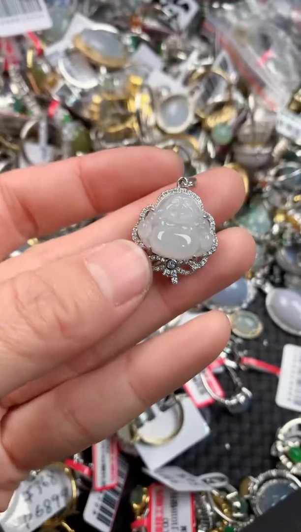 银S925镶嵌戒指翡翠333   3