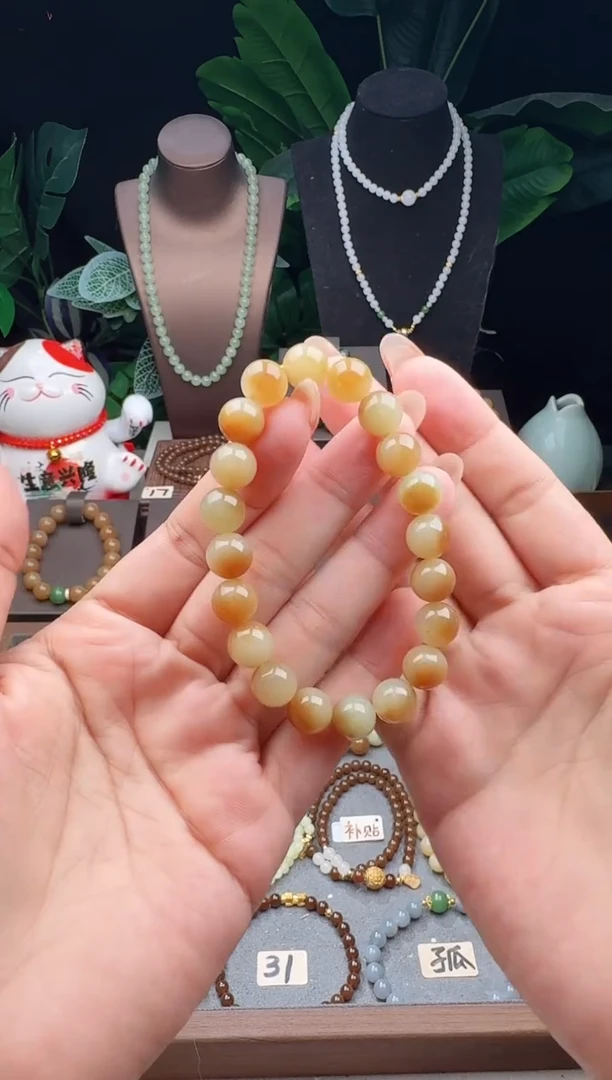 未镶嵌手链和田玉精品10m左右糖白手串