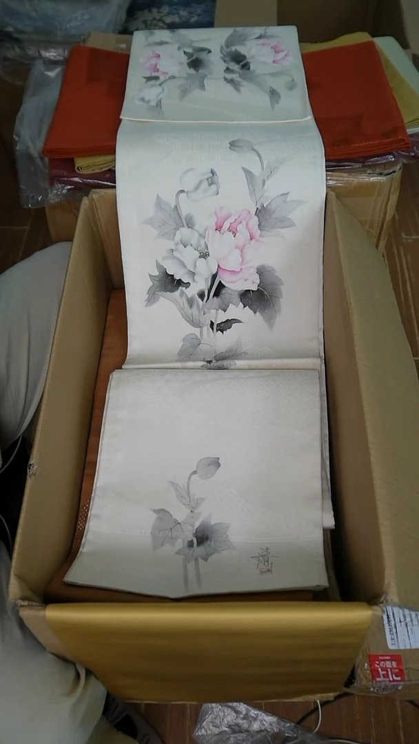 织绣45三通水墨花卉