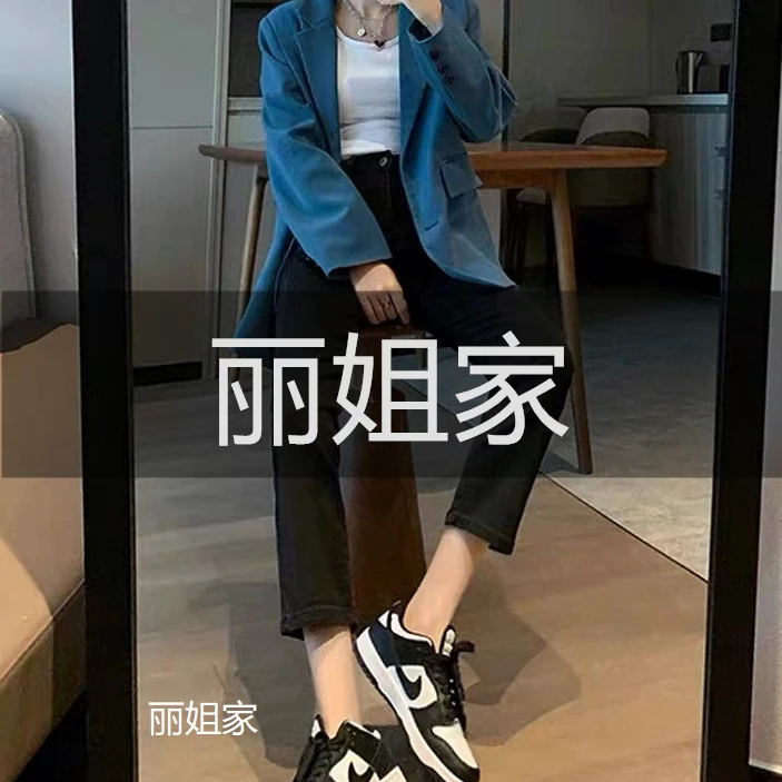 小X 秋季新款显瘦高腰原创设计感网红百搭重工轻熟风牛仔裤女