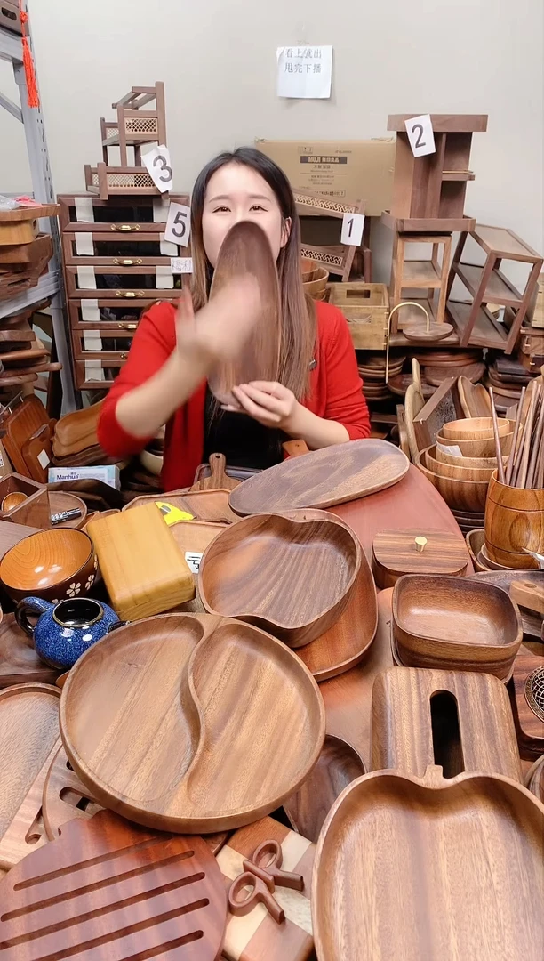 木 南美胡桃木带标瓜子盘30*12*2cm  直播间发