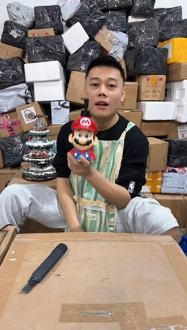 瓷片马里奥按压瓶