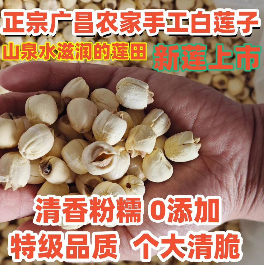 特级优质白莲子江西广昌特产2025年去芯带芯手工白莲子无硫0添加