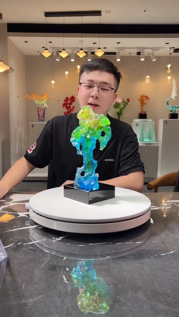 摆件巴比特美学-中号蓝绿色太湖石