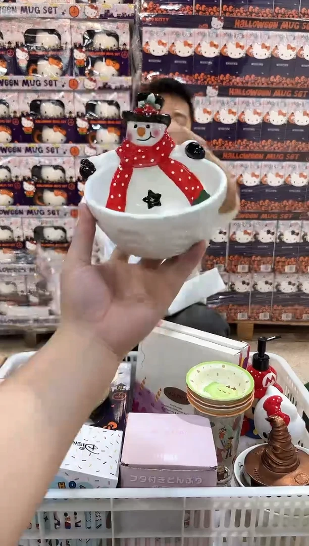 瓷片原盒雪人碗