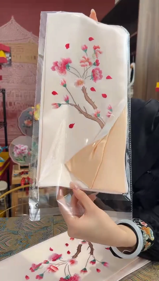 【闪购商品】刺绣苏绣100桑蚕丝丝巾