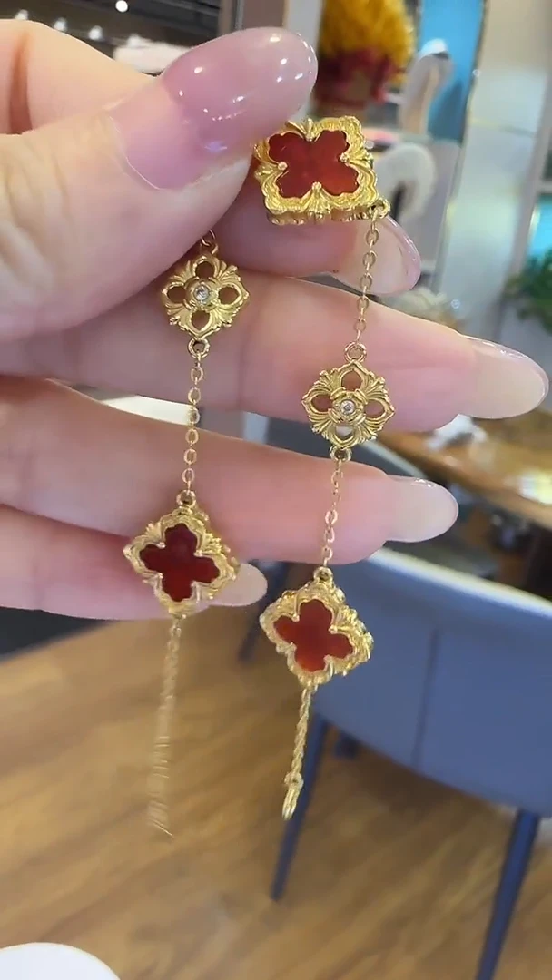 玛瑙/玉髓手链18K金镶嵌手链