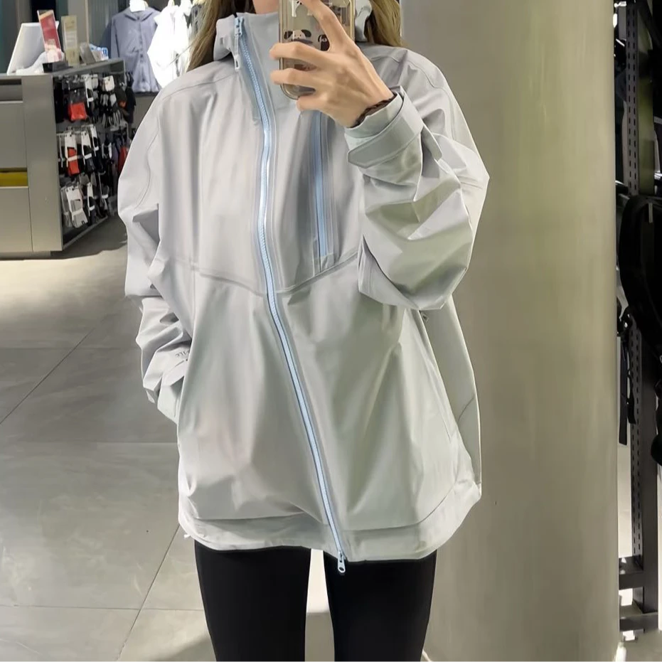 宝丫轻奢  情侣款男女户外运动徒步连帽冲锋衣外套K2742