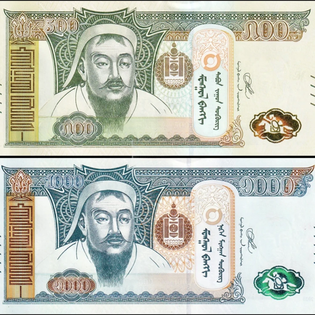 亚洲 蒙古国大全套2张500-1000 世界各国钱币纸币外币收藏货币