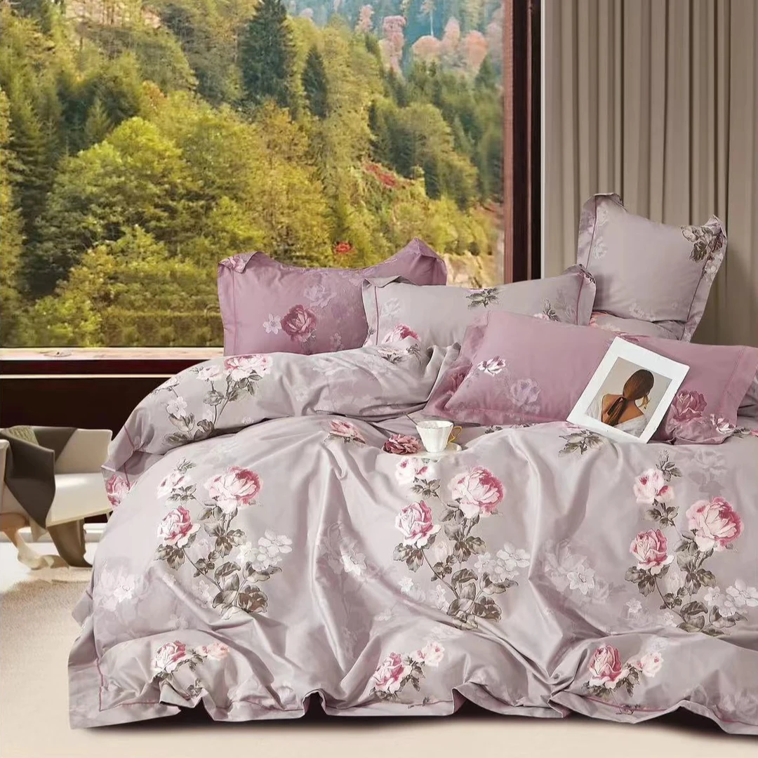 B5690 纯棉铂金60s高端133*76双人床单 茶色山野245*250精梳学生