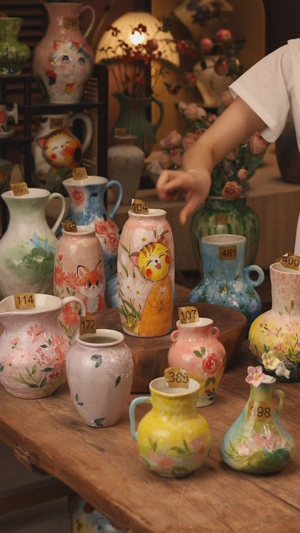 陶瓷景德镇设计师手作花器摆件侘寂风104