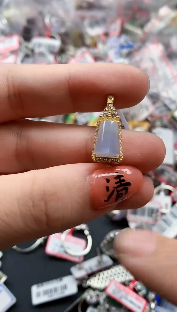 银S925镶嵌戒指翡翠天然A货缅甸翡翠