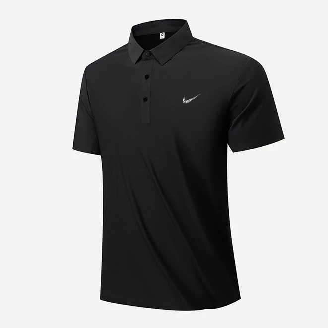 夏季新品T恤男士高弹冰丝上衣Polo宽松透气运动薄款商务高端短袖