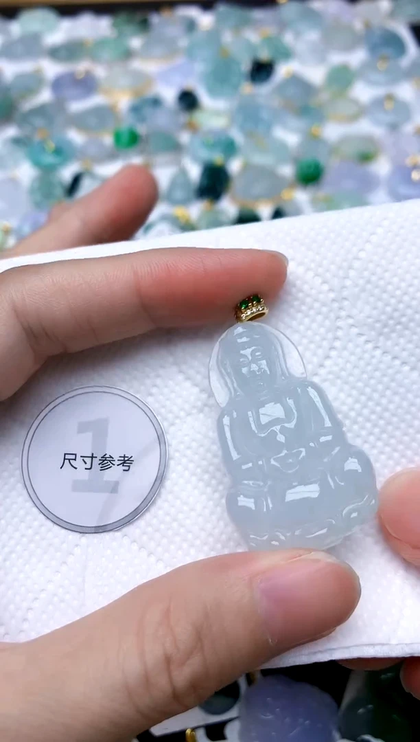 颈饰银S925镶嵌翡翠天然A货翡翠