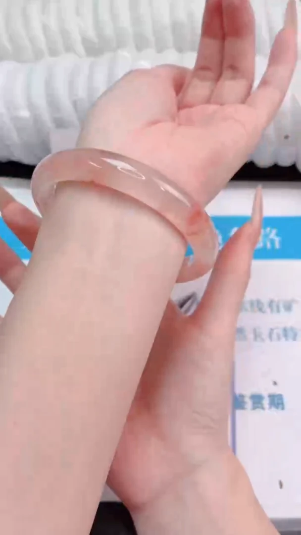 未镶嵌手镯石英质玉桃花酿173-圈口60.6-102