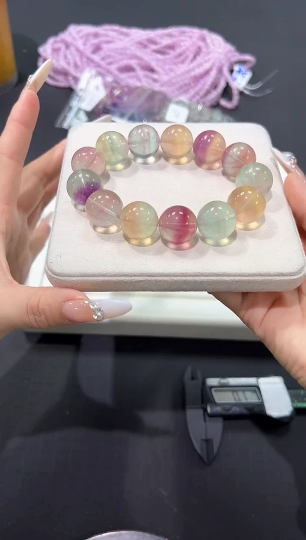 手串未镶嵌萤石23a多样性发其一【1条】默认微瑕18mm