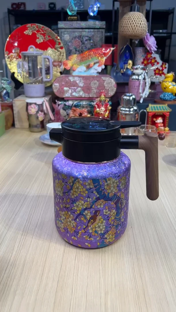 94乐酷喜上眉梢紫色焖茶壶1500ML
