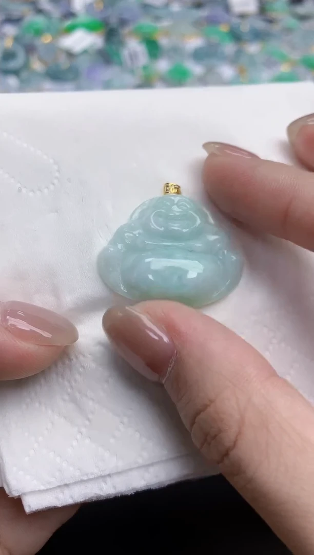 【闪购商品】翡翠颈饰18K金镶嵌天然缅甸翡翠A货