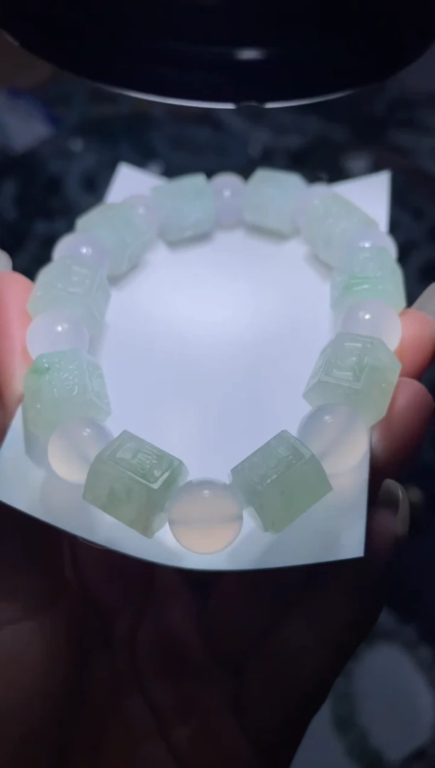 【闪购商品】定制翡翠未镶嵌天然缅甸A货翡翠手串23