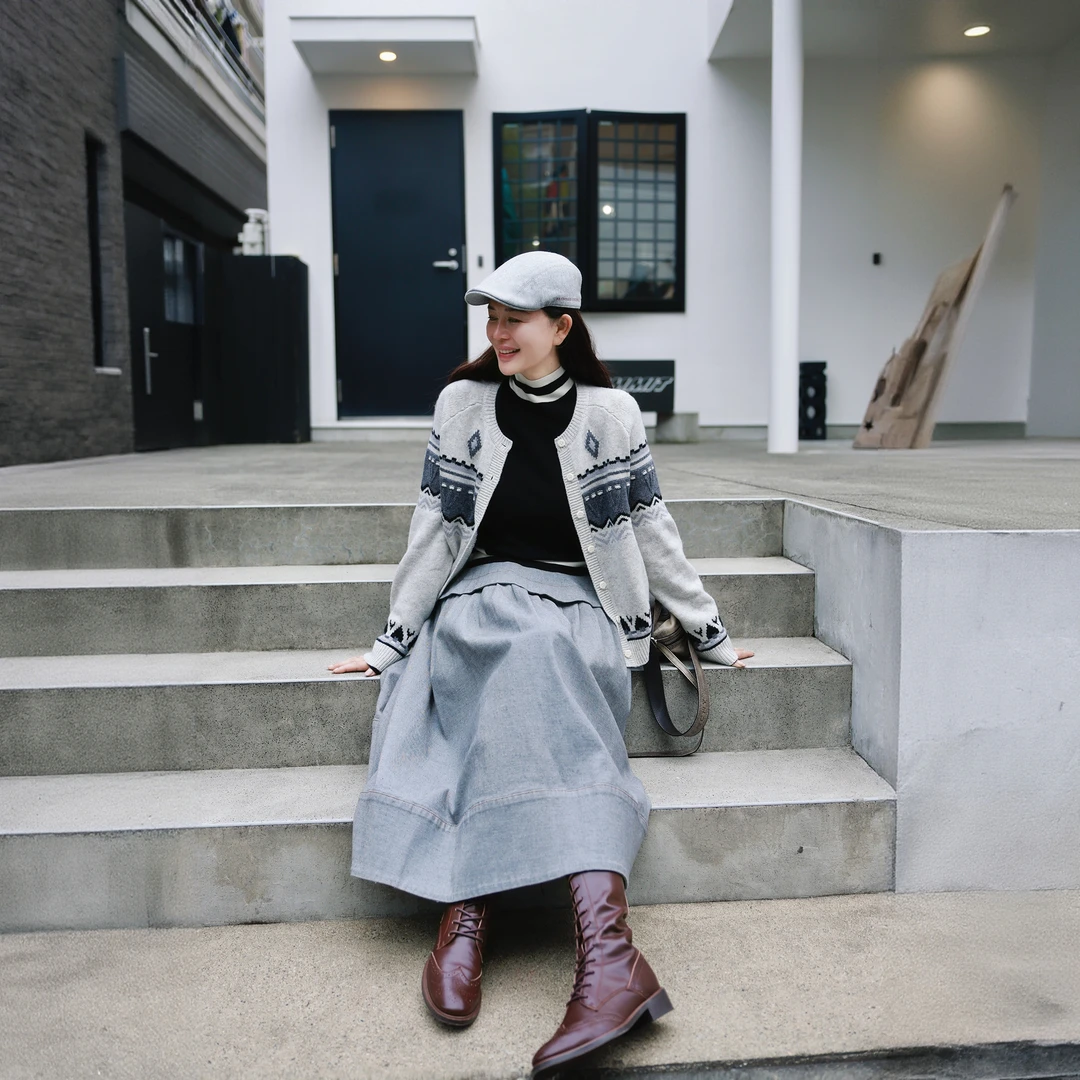 璇之恋·王璇「学院半身裙」-灰色·王璇原创设计