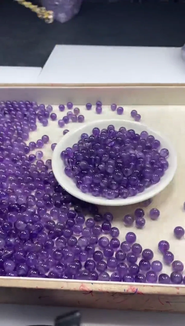 【闪购商品】水晶颈饰未镶嵌w850紫水晶8mm*20颗