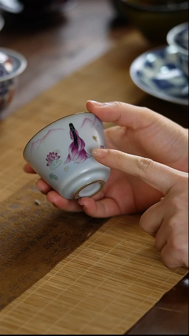 瓷片景德镇陶瓷茶器天外飞仙杯子