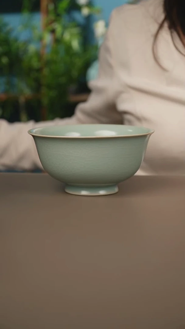仿古天青北宋碗两只