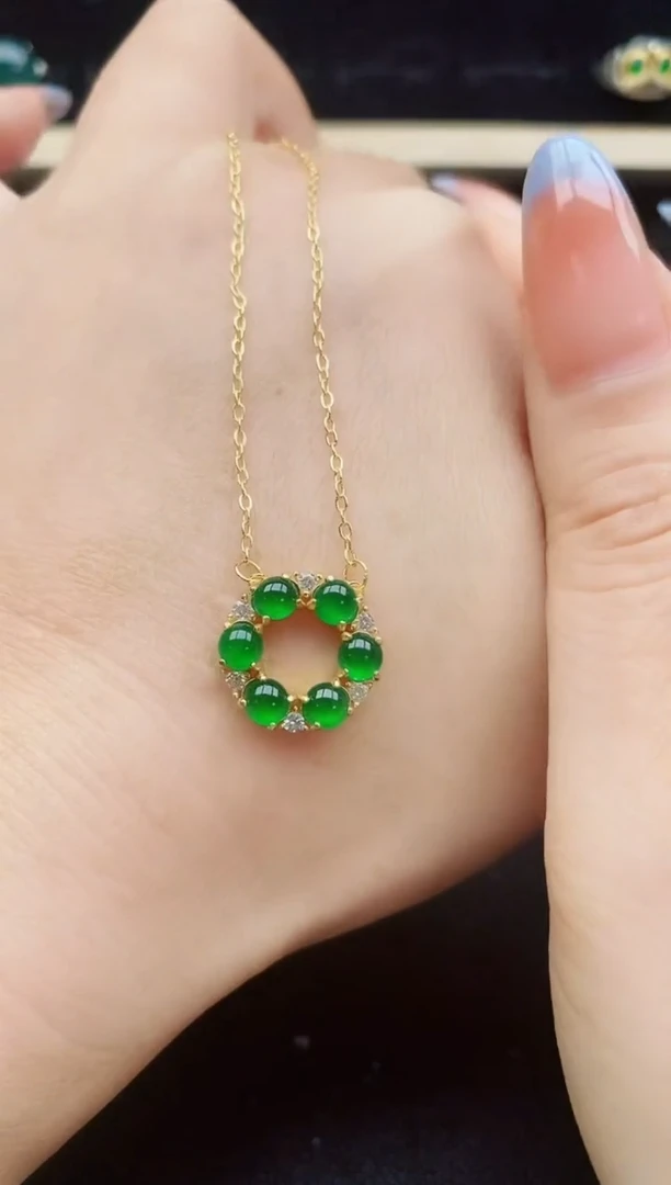 翡翠银S925镶嵌吊坠(赠链)321321