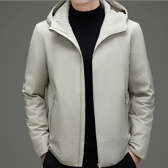 冬季轻薄时尚90鹅绒羽绒服男士户外潮流保暖连帽外套运动休闲百搭