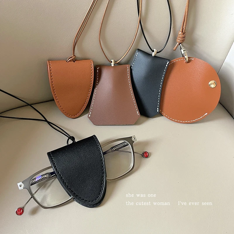 非金属皮质项链 挂脖磁吸眼镜夹项链便携帽夹眼镜收纳包吊坠配饰
