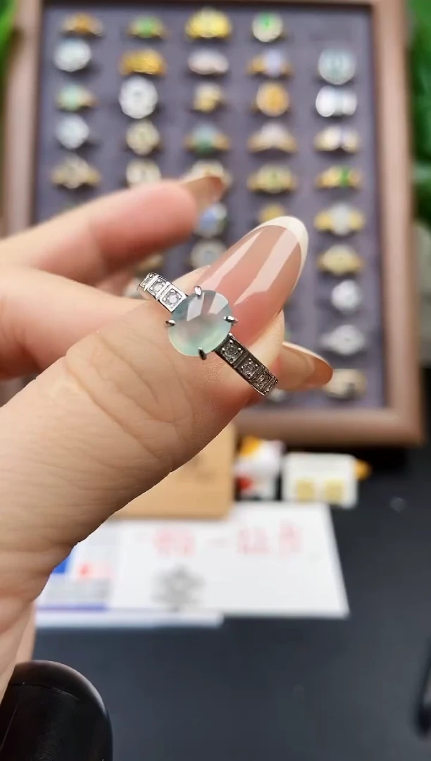 银S925镶嵌戒指翡翠12