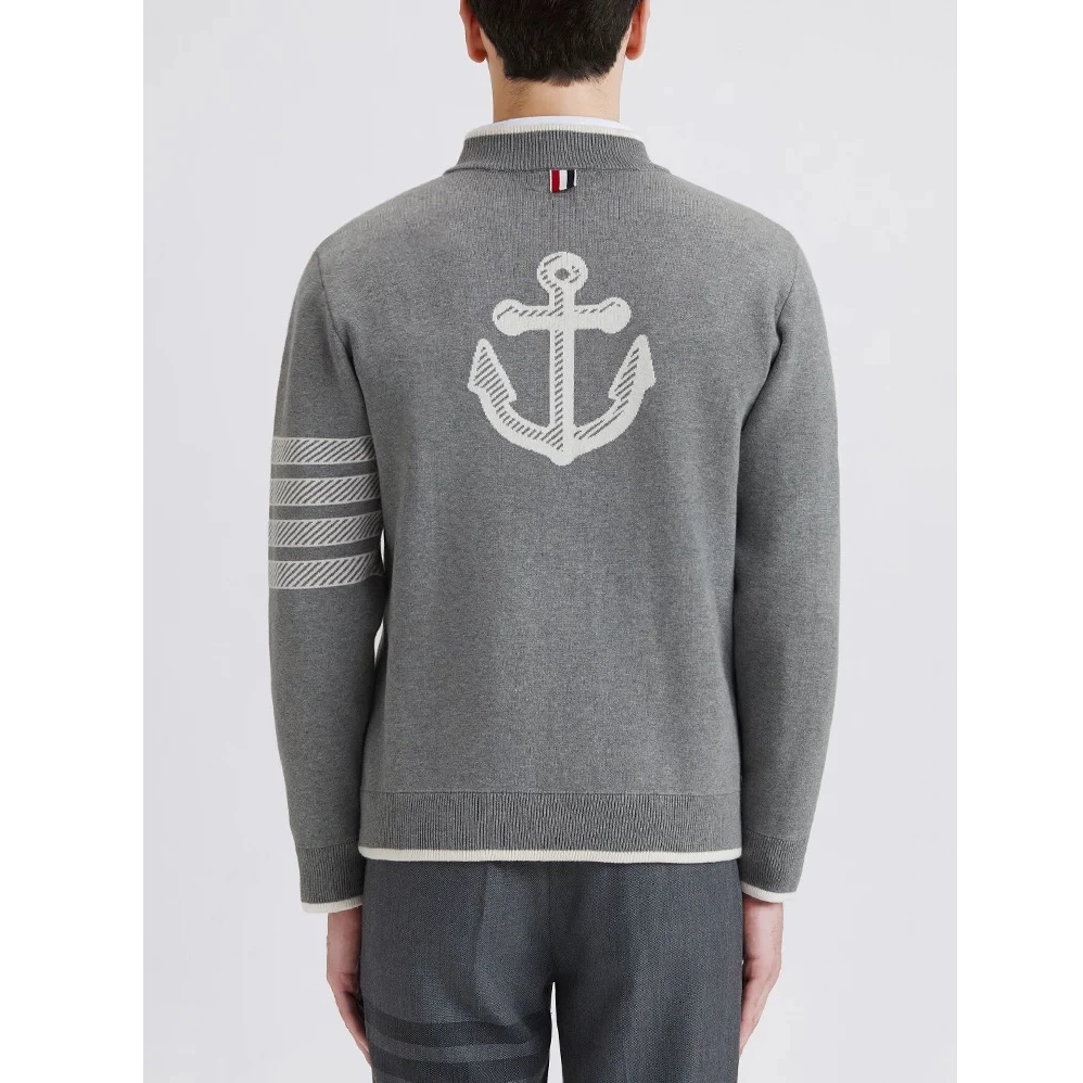 TB【官方正品】THOM BRONMAN汤姆布郎棒球服船锚立领外套纯棉男女