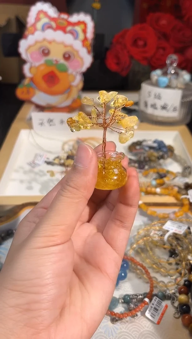 【闪购商品】水晶车挂未镶嵌黄小树
