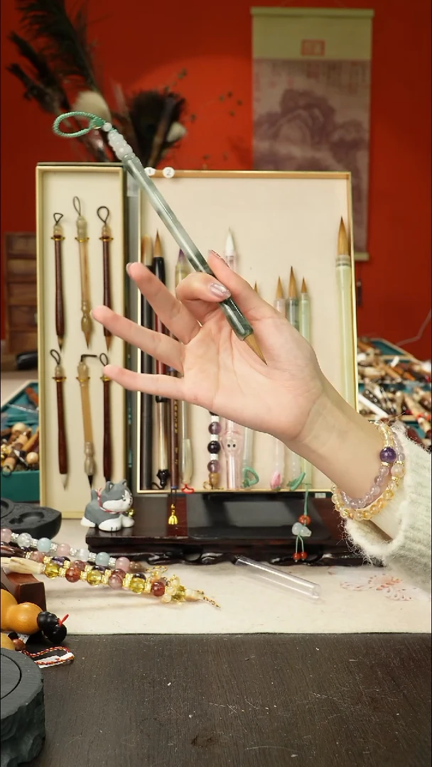 60号孤品高货毛笔链接 清水试笔 蘸墨不退