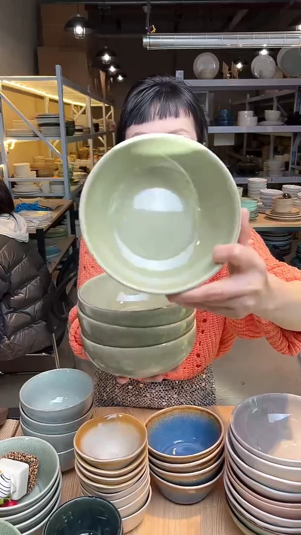瓷27外贸尾货高温釉下彩陶瓷餐具默认微瑕