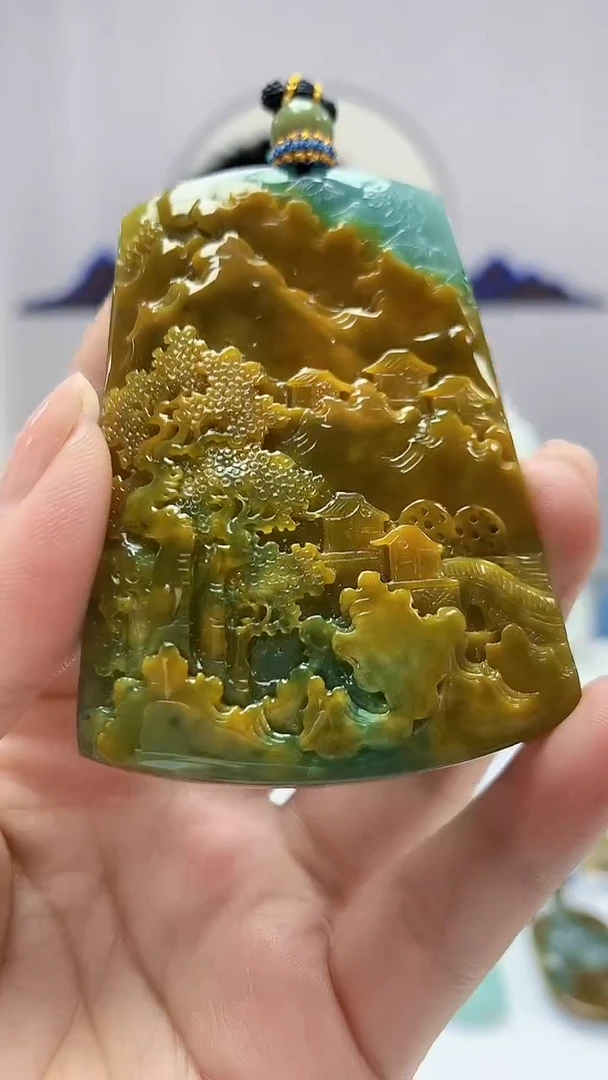 【闪购商品】定制翡翠未镶嵌5028ms-毛货297山水