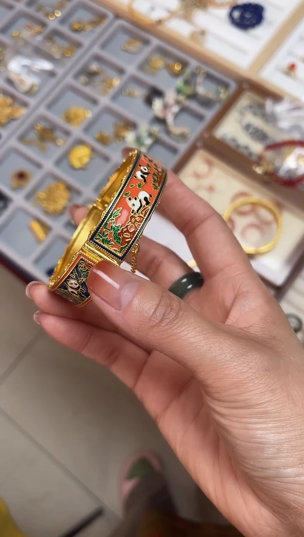 【闪购商品】熊猫珐琅景泰蓝手镯