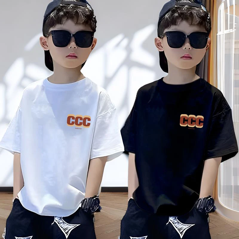 男童纯棉短袖t恤透气夏季新款中大童短袖T恤男孩休闲印花上衣潮