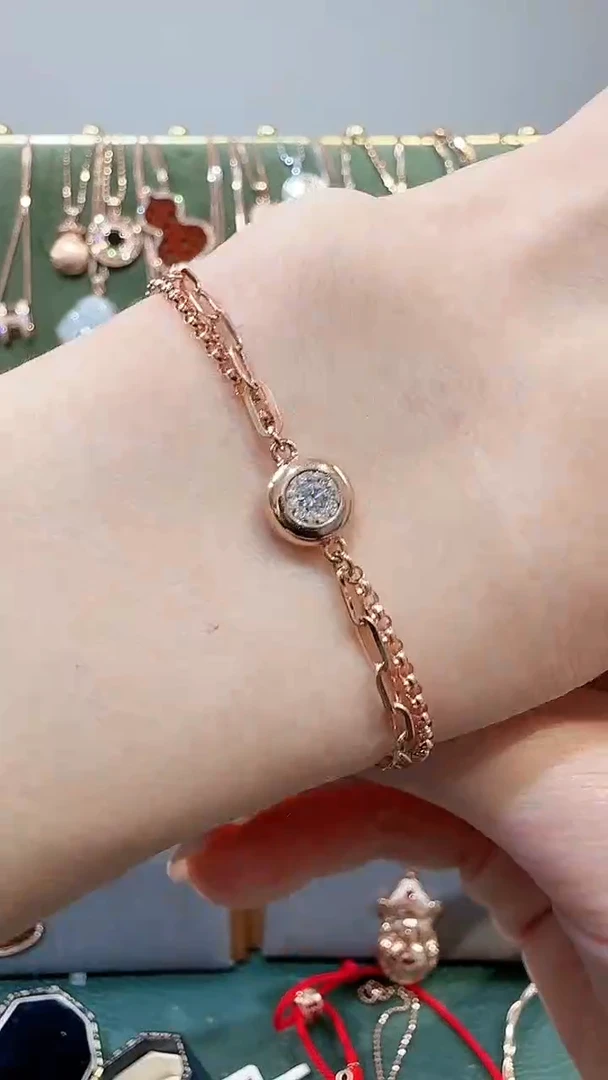 【闪购商品】钻石手链18K金镶嵌18K金钻石泡泡手链