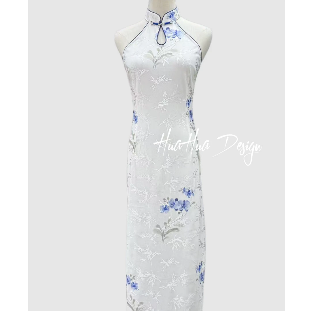 苏故里【楠竹】文艺复古高端日常旗袍奢华气质有弹力单层衣长120