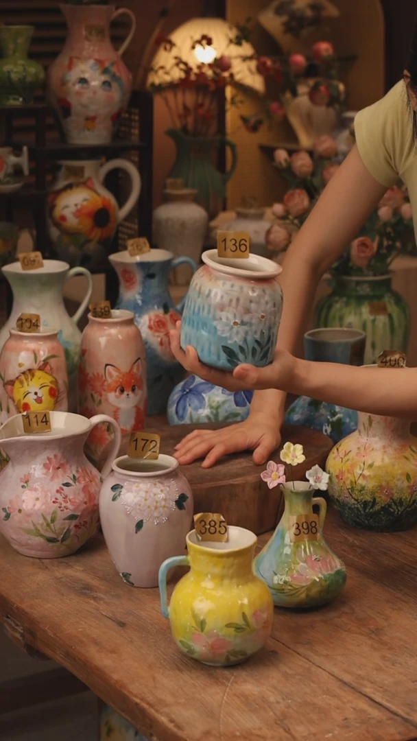 陶瓷景德镇设计师手作花器摆件侘寂风136