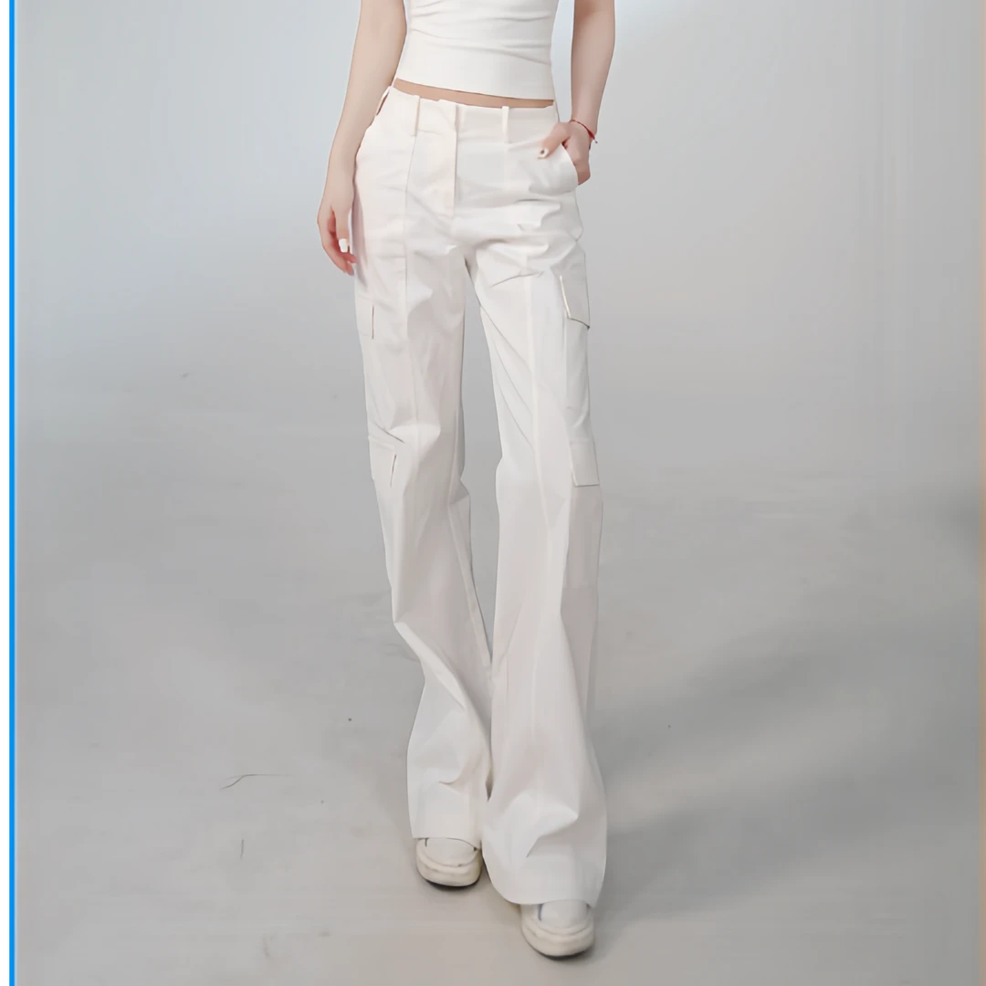 莲的百万｜2025年春夏新款复古微喇工装裤中低腰显瘦休闲裤