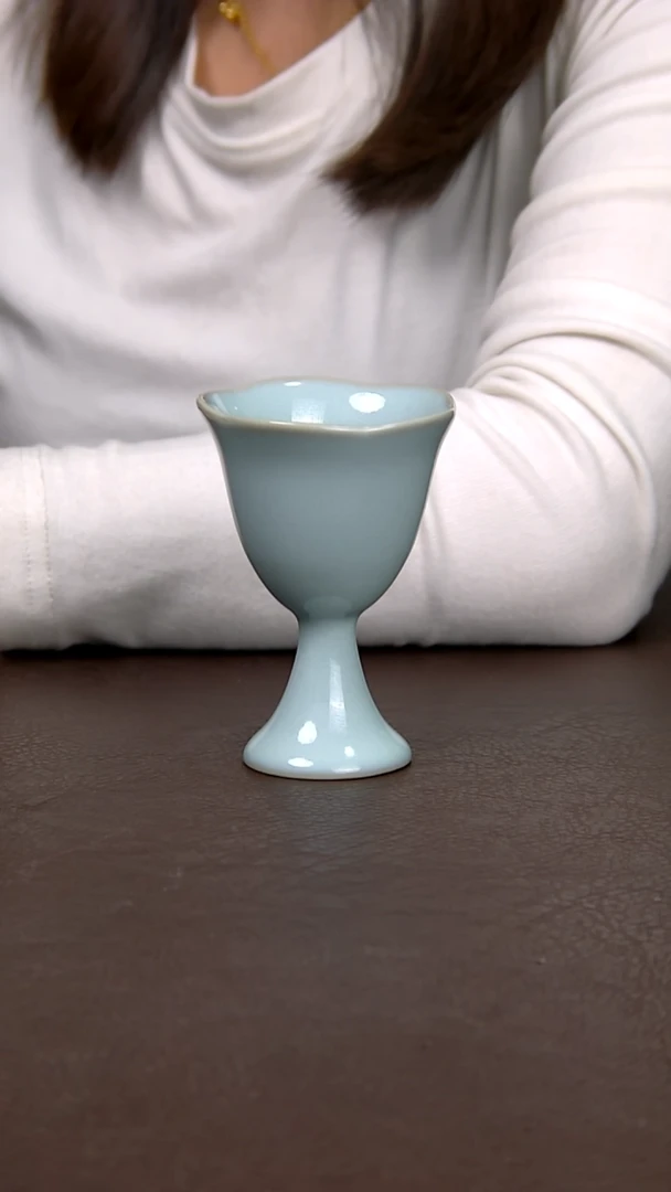 天青花口酒杯不完美 简装