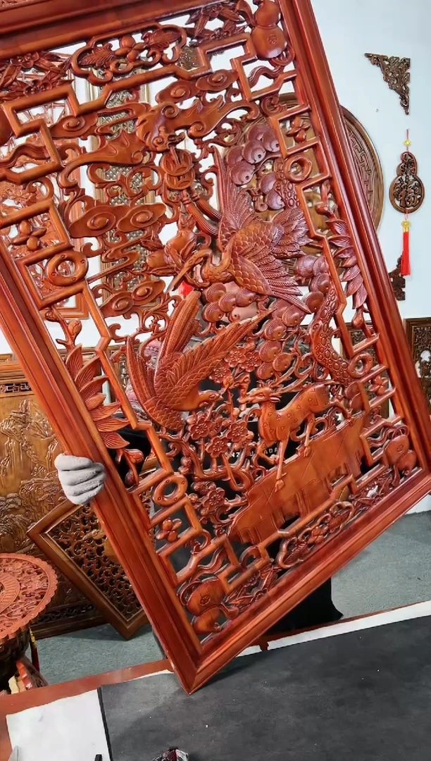 【闪购商品】香樟木木雕120*80  福禄寿喜