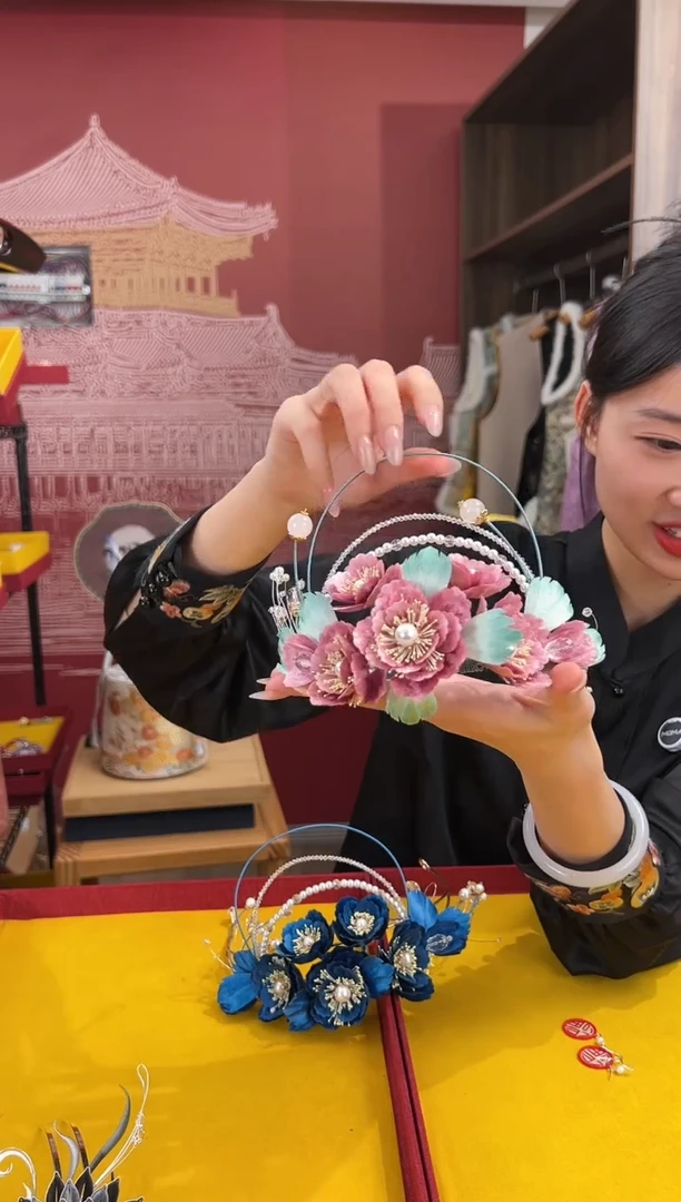 【闪购商品】刺绣非遗绒花（发饰）