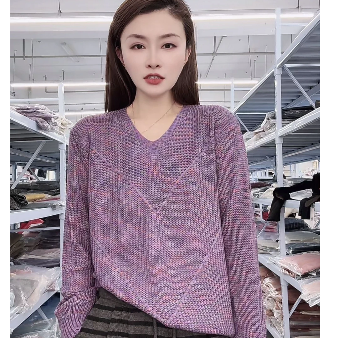 【思思精选】春季百搭气质小众设计感时尚洋气显瘦长袖针织衫S825#