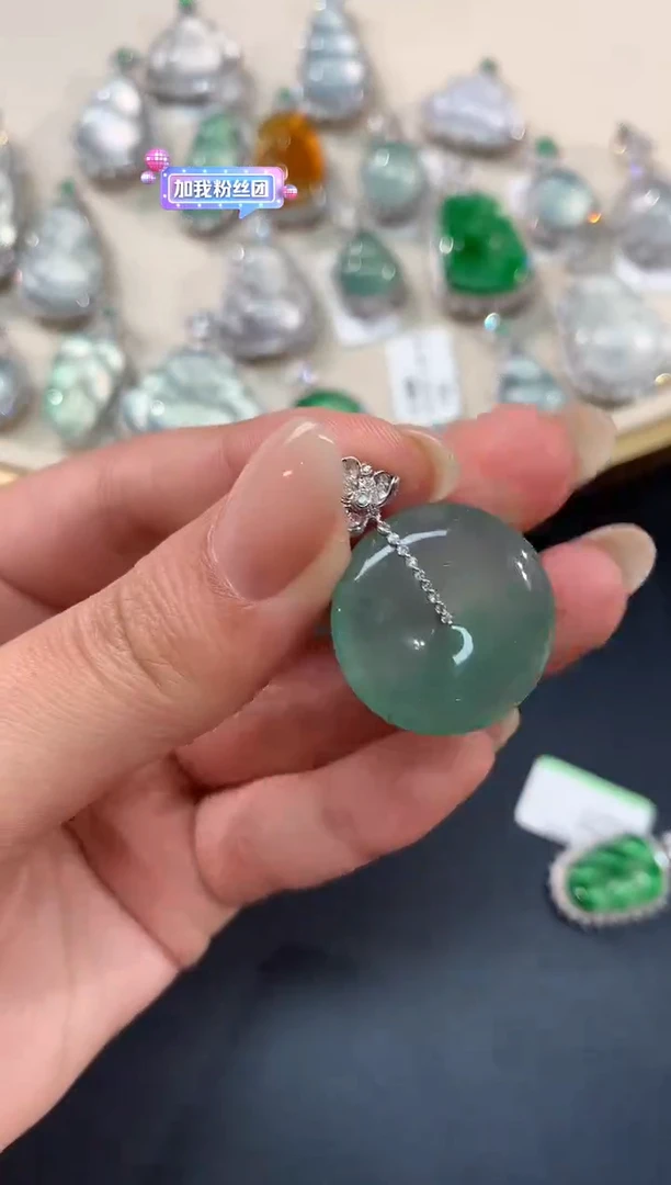 【闪购商品】翡翠吊坠(不含链)18K金镶嵌吊坠A382|5980