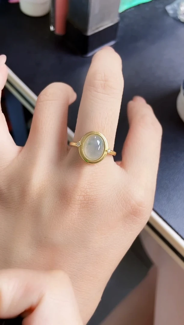 翡翠戒指银S925镶嵌121